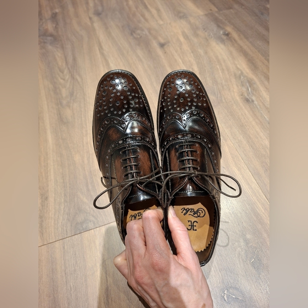 NWOT Fabi Women's Classic Brown Leather Oxfords with Broguing (Size EU 35/US 5) - Picture 7 of 9